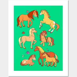 Pony Foals Horses Posters and Art